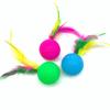 5pcs Cat Self-Happy Toy Badminton Rustle Amusing Colorful Cat Ball Sound Catch Feather Pet Supplies Pet Toys