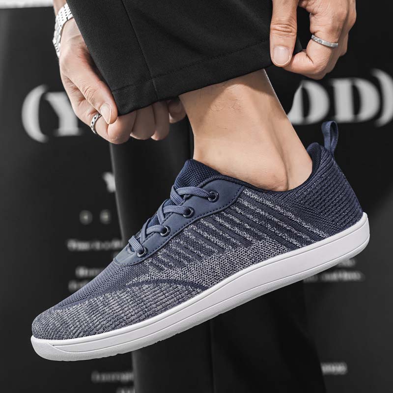 Men Barefoot Casual Flats Driving Shoes Black White Blue Wide Head Walking Shoes Yoga Fitness Shoes Large Size