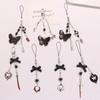 Trendy Phone Lanyard Gothic Style Butterfly Heart Keychain Pendant Durable Phone Strap Portable Phone Accessory for Keys