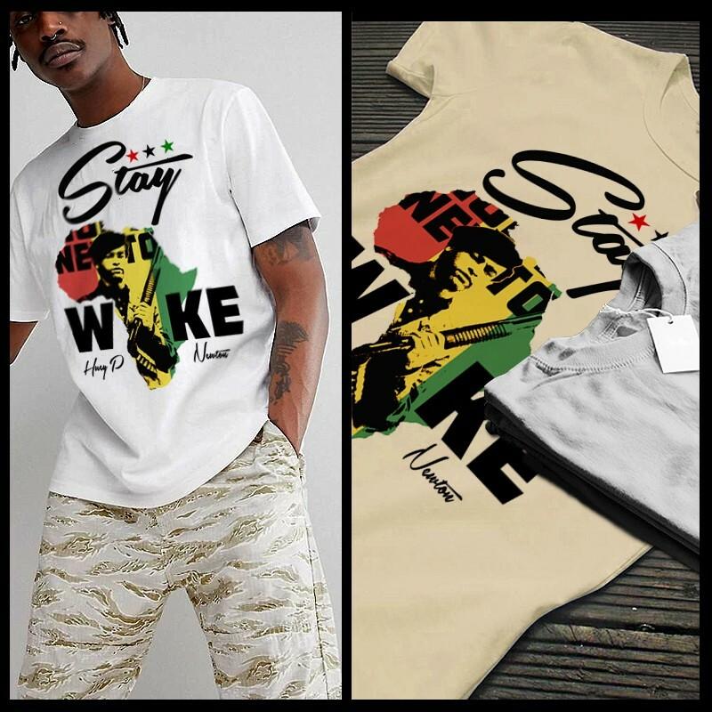 

Huey P African Map T-Shirt Black History Month Civil Rights Activist XL white S