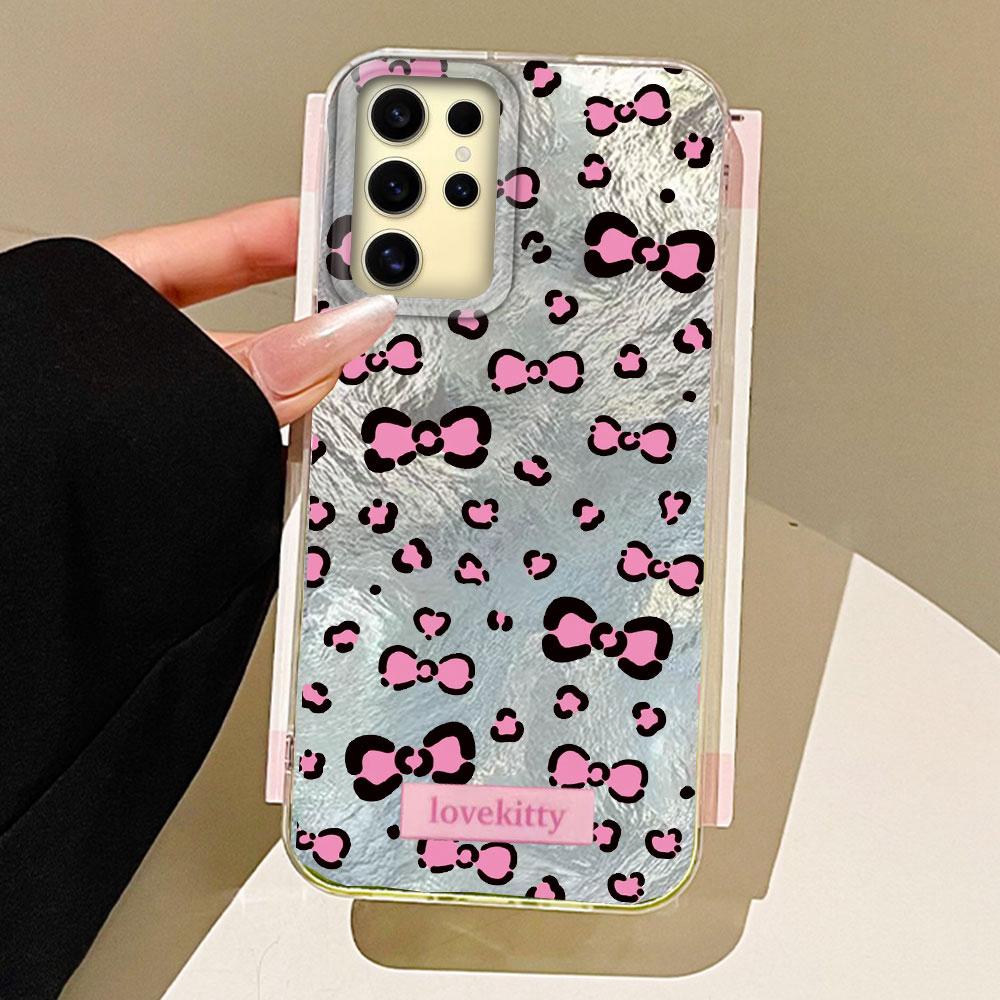 Retro Pink Leopard Glacier Texture Phone Case for Samsung Galaxy S25 S24 S23 S22 S21 FE Plus Ultra Shell Silicone Back TPU Cover