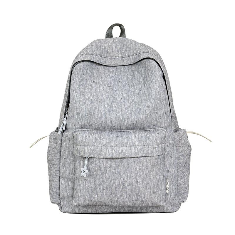 Schoolbag Korean In College Style Light Grey Star Backpack Gentle Versatile Student Party Daily School Shopping Comfortable Backpack