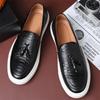 Mode Nya Lyx Herr Slip On Toffsar Loafer Lackläder Platåskor Herr Promenadsneakers Tenis Masculino Zapatos Hombre