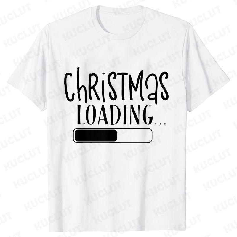 Christmas Loading Graphic TShirt Men Clothing Xmas Short Sleeve Tees Happy New Year Tshirt Trendy Merry Christmas Y2k Tops