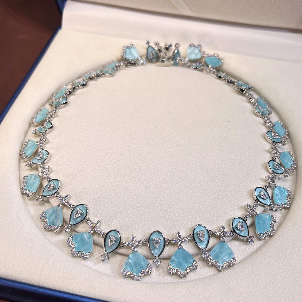Luxury Pink Shell Necklace Jewelry 3 Pcs Set Wedding Bridal Jewelry Set for Women Dubai AUE Bride Gift