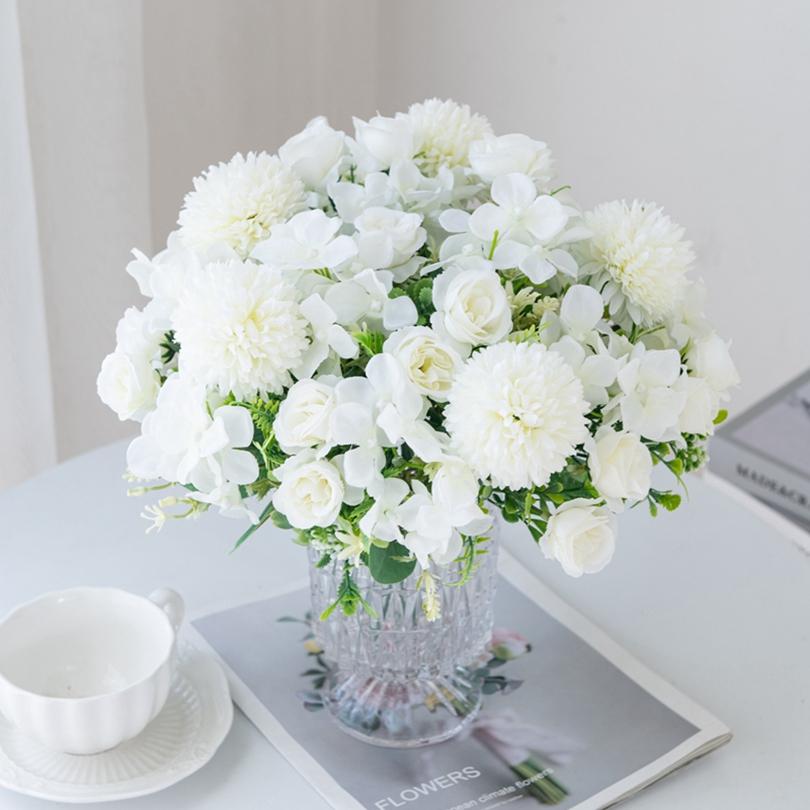 

Artificial Silk Rose Flower Bouquets, Wreath Accessory, Scrapbook, Home Ornament, Wedding, Room, Outdoor,Garden Decoration,29cm 1pc синій