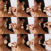Geometric Round Ear Cuffs: Fashionable Twisted Metallic Flower Earrings for Women