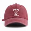 1pc THE BEER Print Washed Baseball Cap for Adults,Minimalist Retro Style Casual Soft Adjustable Dad Hat,Perfect As Gift