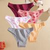 FINETOO 5Pcs/Set Seamless Cotton Cherry Lips Printing Panties Women Sexy Low Waist Cotton Crotch Spring Autumn Underwear Ladies Lingerie