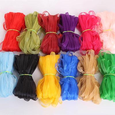 6mm 20 Metre/Rulo Ipek Organze şeffaf şerit DIY Düğün Parti için Noel Kurdela Yapımı