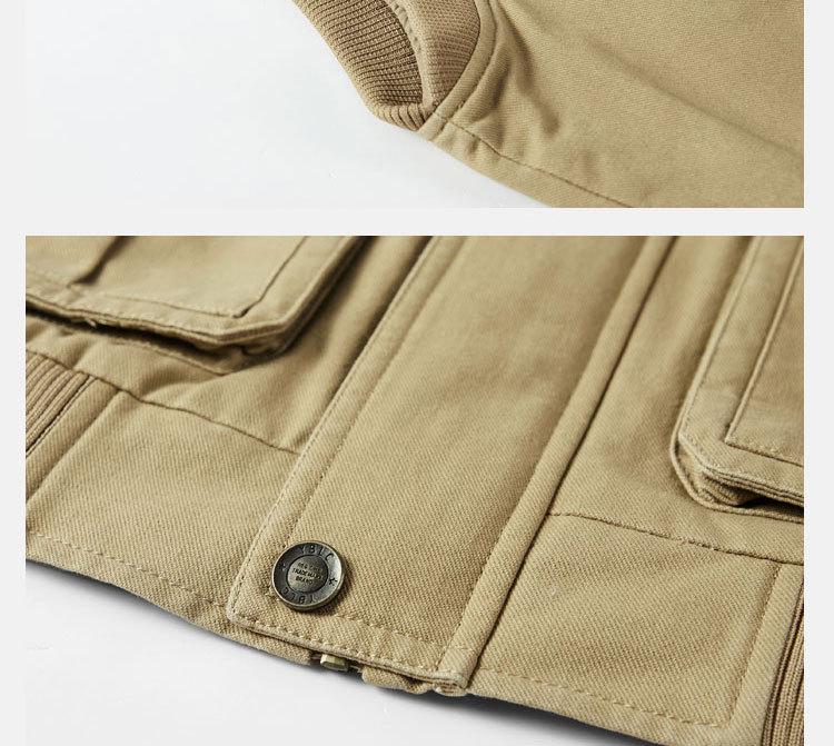Herren Baumwollweste mit mehreren Taschen für Frühling & Herbst - Lässig & locker geschnitten (Stil 1807)