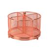 Practical Pen Holder Rotating Desk Organizer 4 Compartments Mesh Stationary Organizer Rotating Pen Organizer Office Home