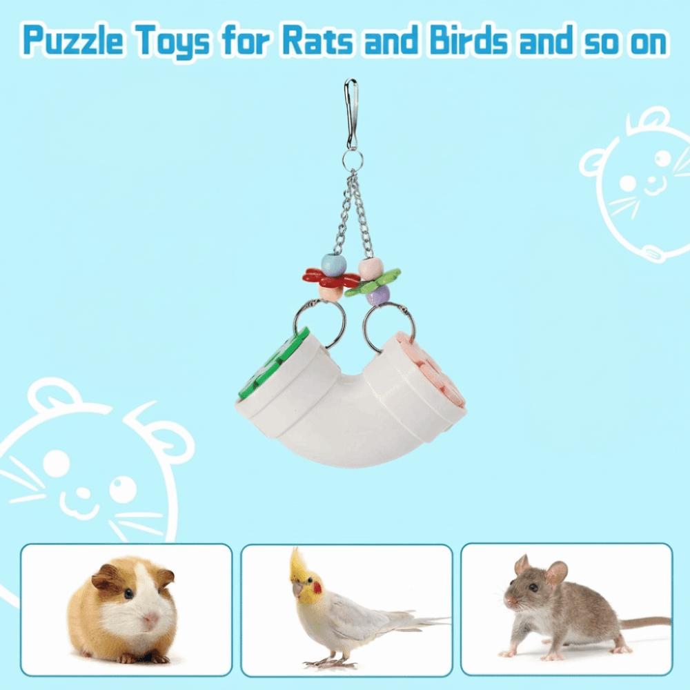 Colorful Hamster Foraging Pipeline Plastic Bite Resistant Bird Gnawing Hidden Snack Games Pet Bird Cage Accessory