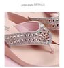 Women's Rhinestone Slide Sandals - Fashionable Summer Wedge Flip-Flops for Outdoor and Beach Wear