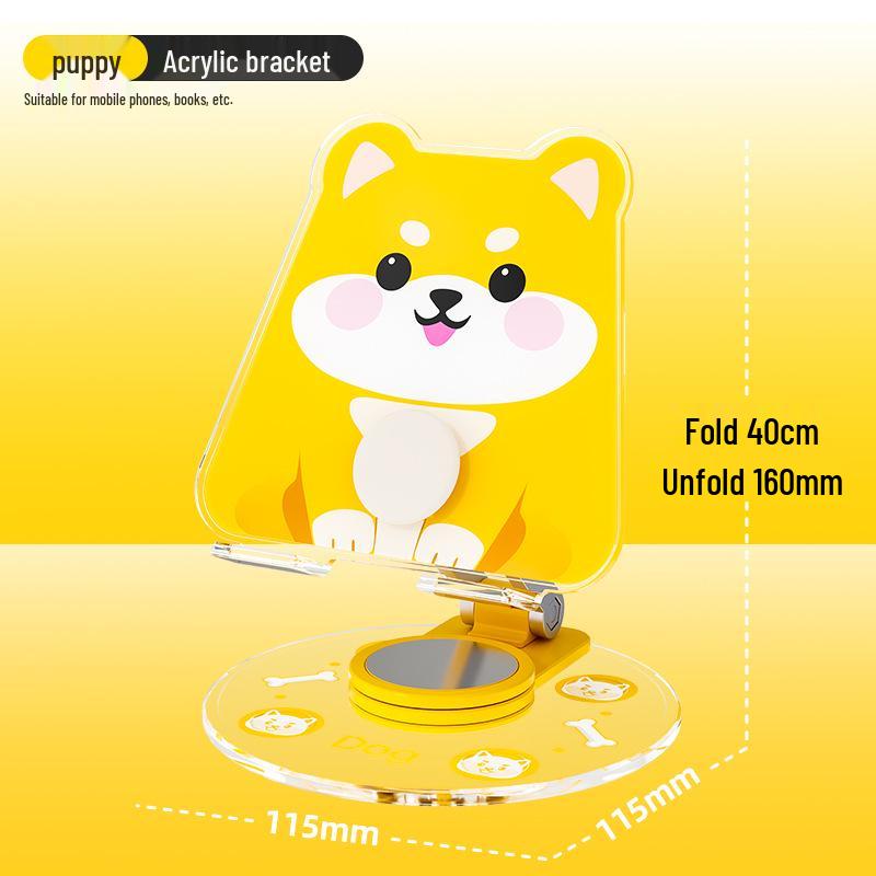 Cartoon Animal Acrylic Rotating Phone & Tablet Stand: Multi-functional, Portable & Desktop-Friendly