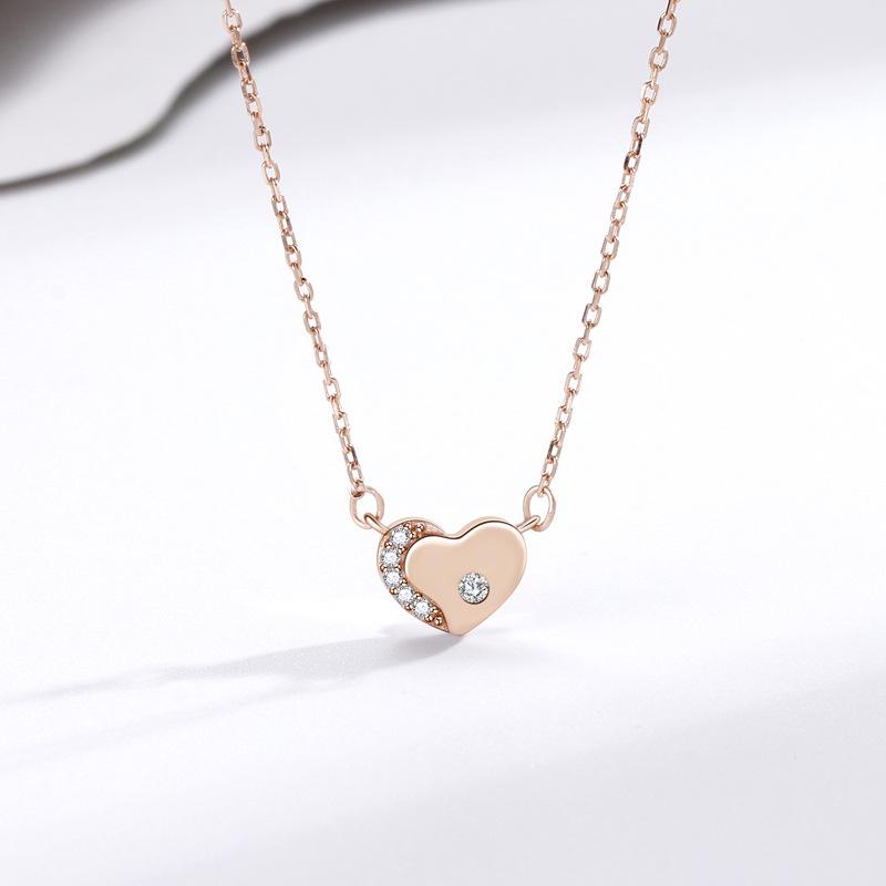 

Бриллиантовое колье Love, женская подвеска из циркония в форме сердца, корейская версия модного персонализированного ожерелья ins.