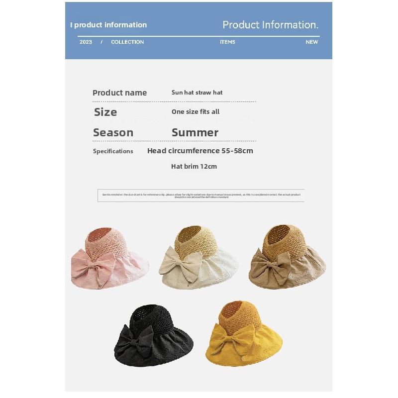 2026 Sommar Ny Stor Brätte Färgstark Rosett Öppen Topp Hatt, Solskydd, Vikbar, Trendig Utomhus Fiskarhatt, 2-pack