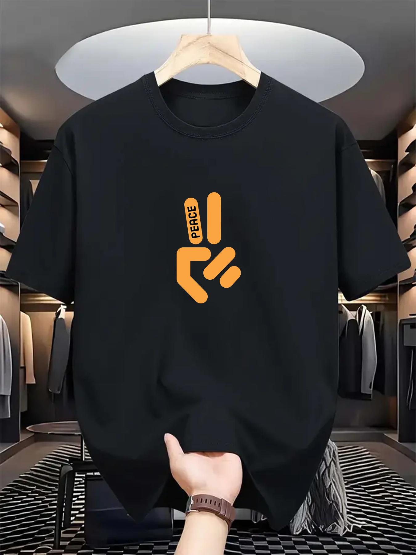 

Peace Sign Graphic T-Shirt 100% Cotton O-Neck Short Sleeve Summer Casual Mens T-shirt Streetwear - Men s Summer Cotton Graphi... S разноцветный