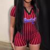 European and American summer street tight sports printed jumpsuit
