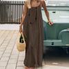 Abito Cami Donna Senza Schiena Estivo Casual Senza Maniche Boho Spiaggia Maxi Abito Spalline Sottili Vacanza Abito Lungo Estivo con Laccio Posteriore