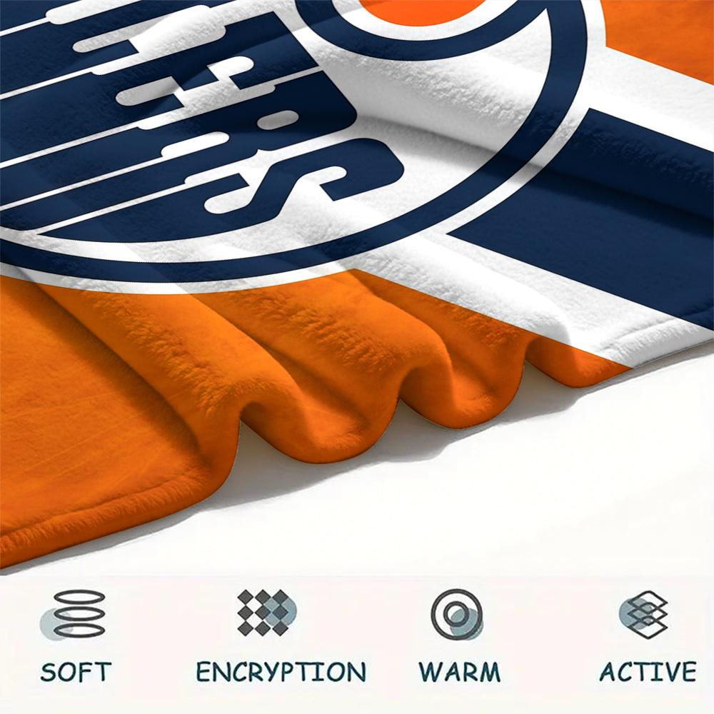 Edmonton Oilers Flannel Blanket, High quality Comfortable for All Seasons, Home Decor, Warmth and Comfort