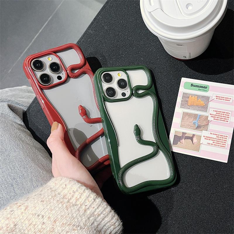 The Creative Hollowed out Three dimensional Snake Year Phone Case Is Suitable for The New Samsung S25ultra S24 and The Cute S23FE Protective Case