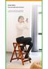 Solid Wood Foldable Ladder with Non-Slip Steps - Multi-Functional, Portable, Stackable, and Ideal for Household Climbing and Storage.