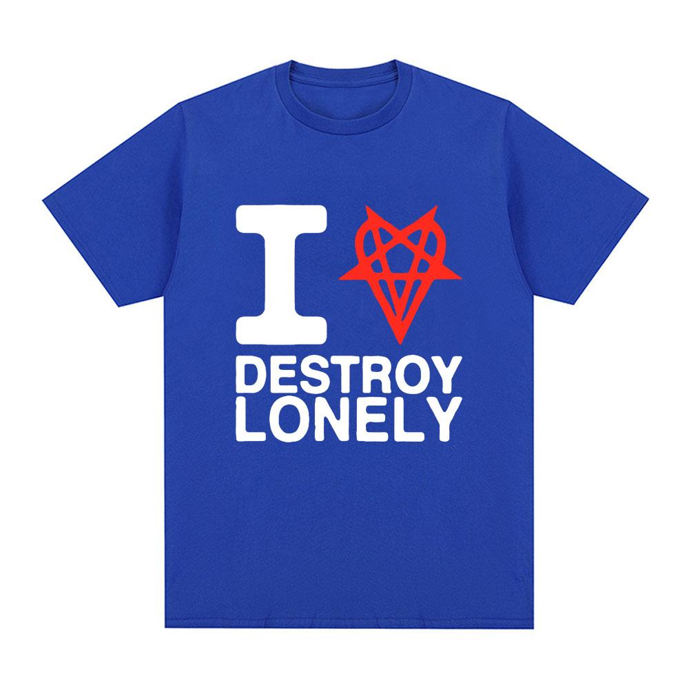 I Heart Love Destroy Lonely T Shirt Unisex Women Clothing Fashion Harajuku Opium Tshirt 100 Cotton Casual Cozy Oversized Tshirts
