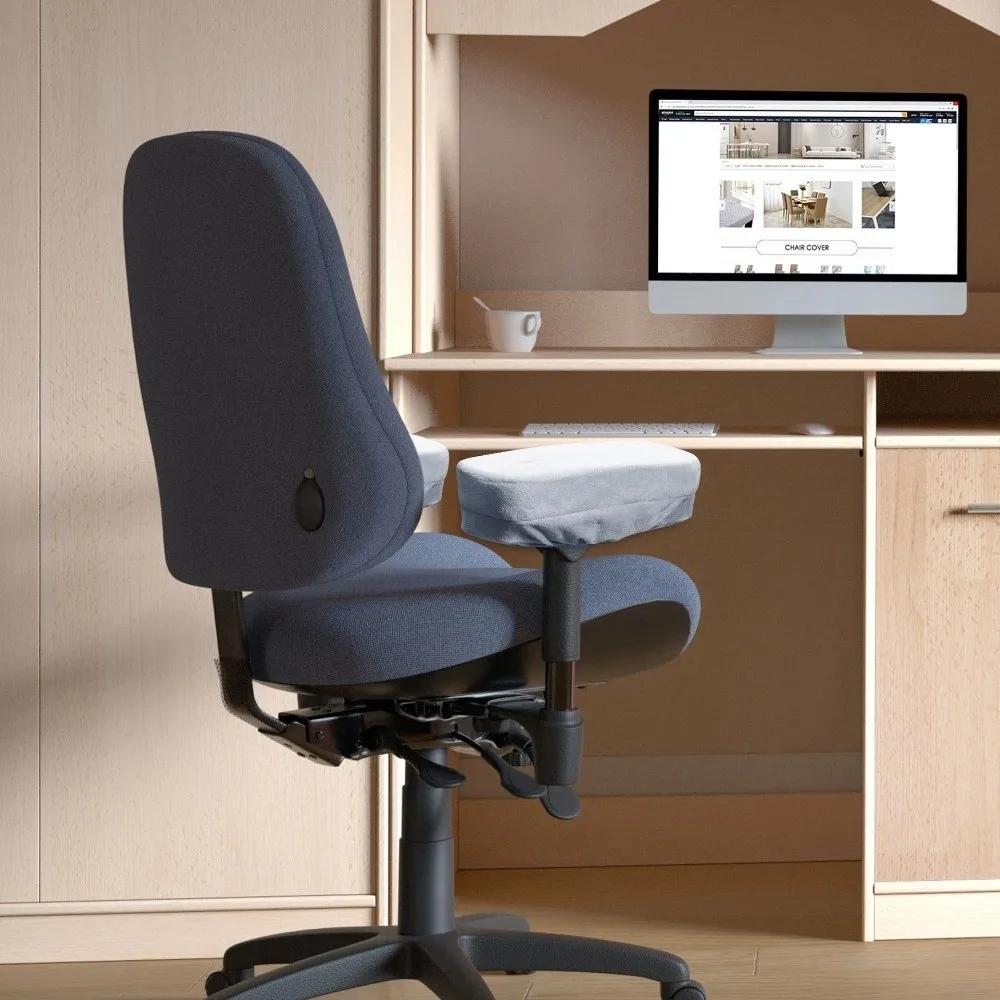 2pcs Elastic Nonslip Armrest Covers Sponge Velvet Heighten Arm Cover Washable Chair Armrest Pad Office Computer Chair