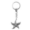 Marine Life Turtle Ocean Creature Pendant Antique Bronze Metal Keychain with 30mm Ring for Men Fashion Gift