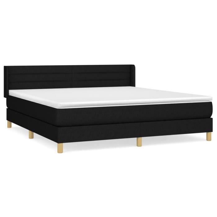 3130371 vidaXL Divan Bed with Mattress Black 180x200 Cm Fabric