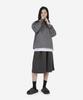 Beokeuldaun Comfort One-Pleat Long Wide Bermuda Sweatpants (Charcoal)