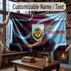 Custom Name Flannel Throw Blanket Burnley Football Pattern Warm Home Decoration
