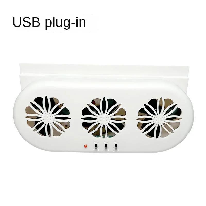 Solar Car Exhaust Fan in-car Air Circulation Cooling 3 USB Rechargeable Ventilation Fan Cooling Smoke Exhaust Fan for Car SUV