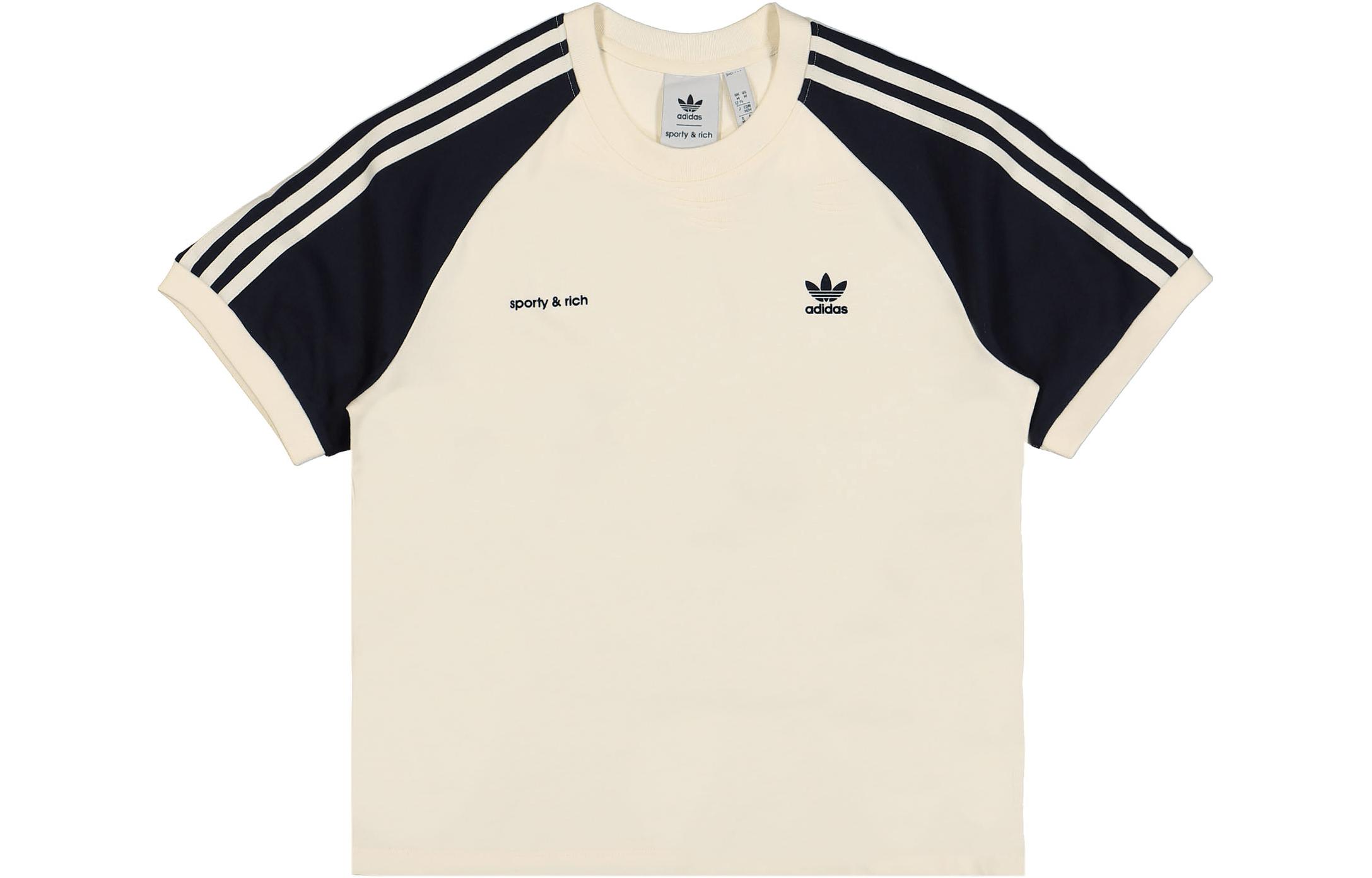 Adidas Originals X Sporty & Rich Ringer Tee Cream/Navy IN5251 2XS