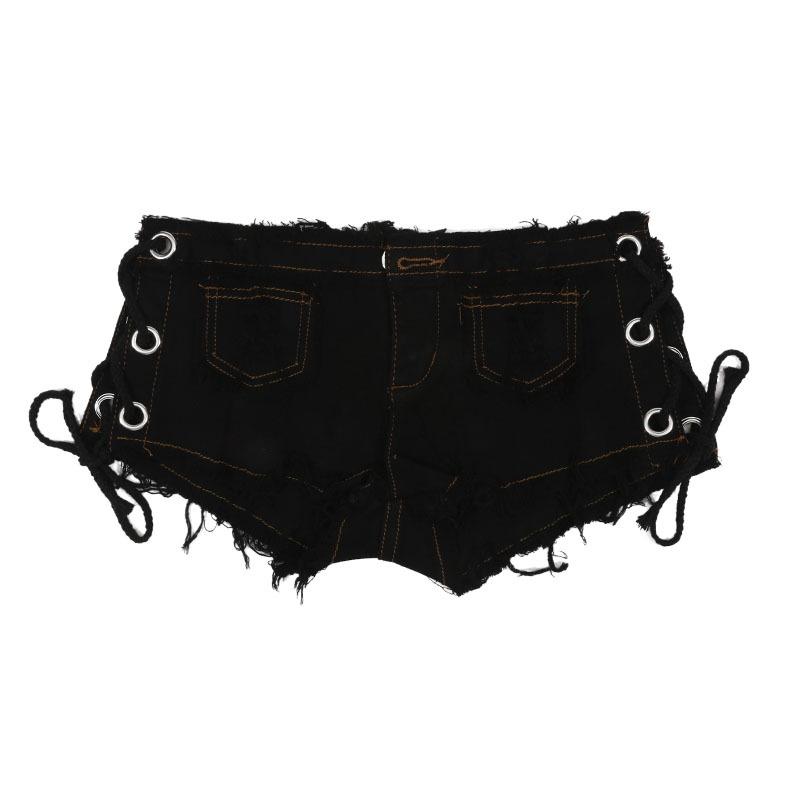 Damen Sexy Cut Off Low Waist Ripped Denim Jeans Shorts Bequeme Minihosen Strandparty Clubwear