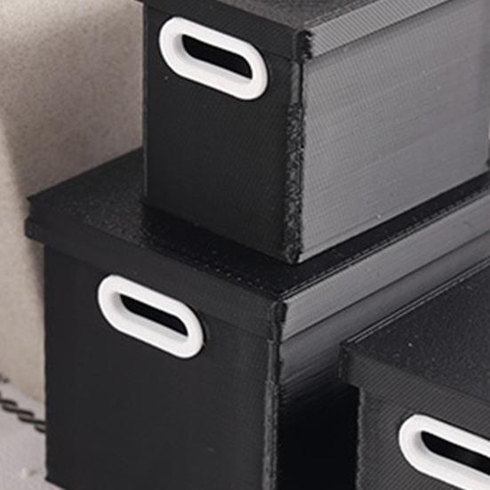 3Pcs/Set Simulation Storage Box 1:12 Miniature Scale Three-Piece Stacking Design Smooth Edges Safe Play Storage Organizer Dollhouse Accessory