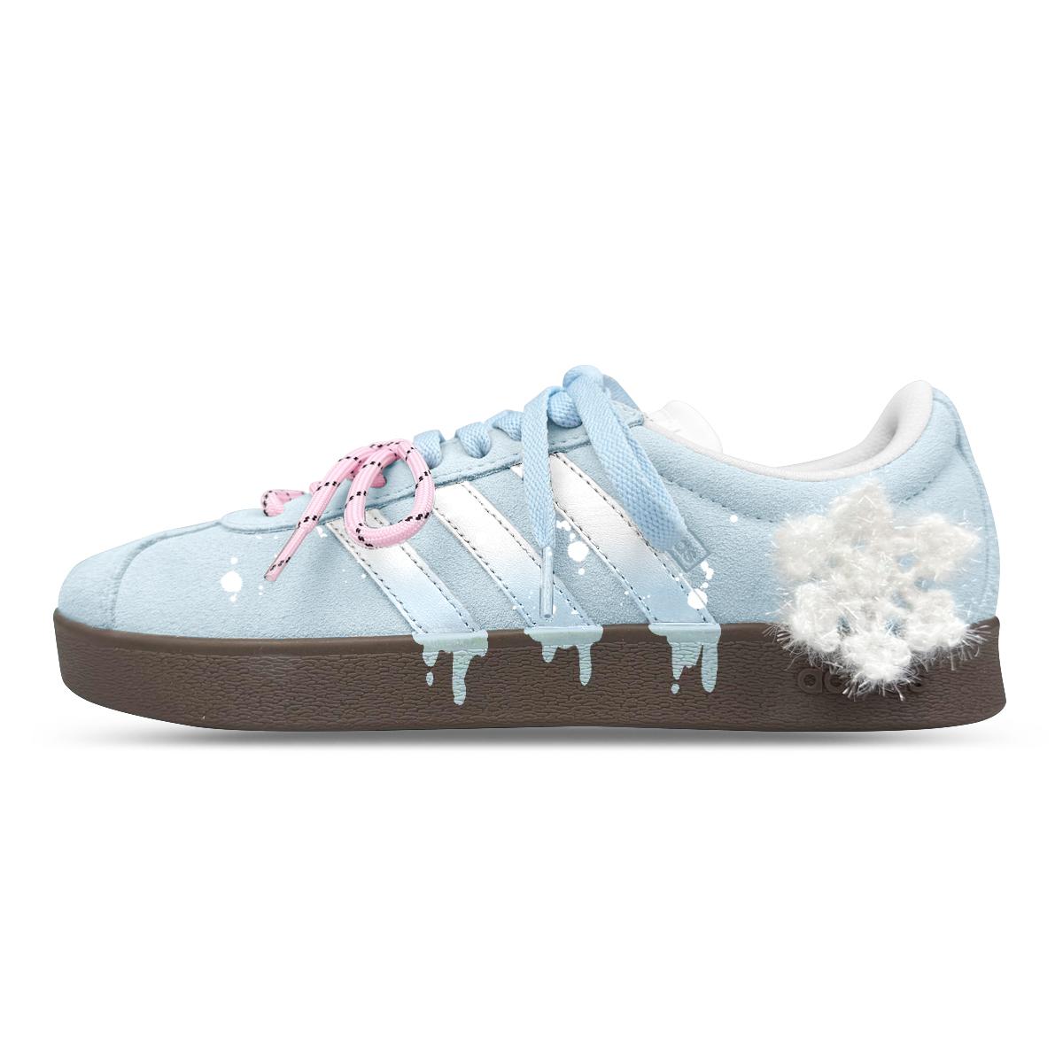 

Adidas VL COURT 2.0 Cushioning, Wear Resistant Low top Skateboard Shoes Unisex Blue White HQ1802(Team116-) 39⅓