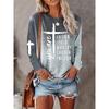 Damen Langarm T-Shirt Lässig Rundhals