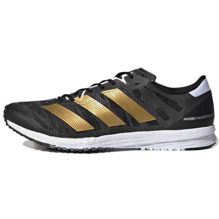 Adidas Adizero Takumi Sen 7 Lace-Up Non-Slip Low-Top Running Shoes Men Sneakers Black Gold FY4088