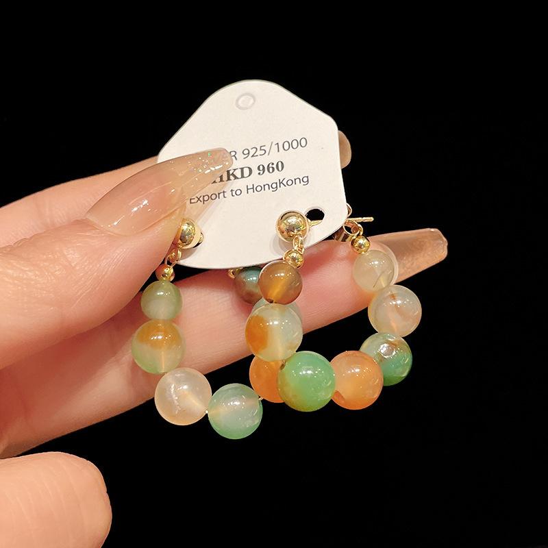 Bamboo Flower Earrings Retro Elegant Stud Earrings Fashion High Sense Earrings