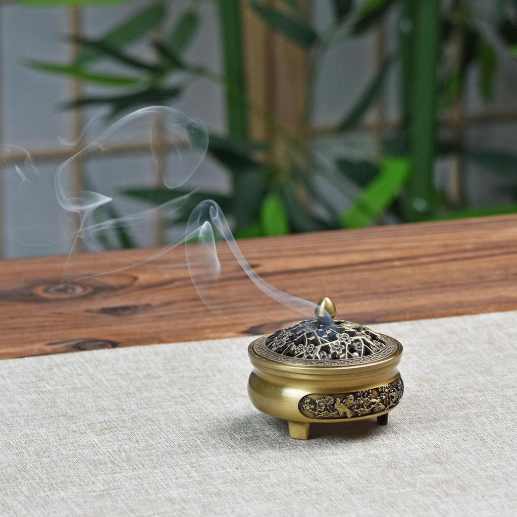 Alloy Creative Retro Incense Burner: Dragon Phoenix Lotus Leaf Style for Sandalwood & Agarwood Incense Coils