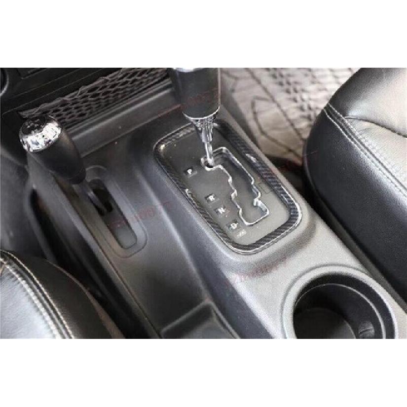 Carbon Fiber Look Inner Gear Shift Panel Cover Trim For Jeep Wrangler 2011-2017