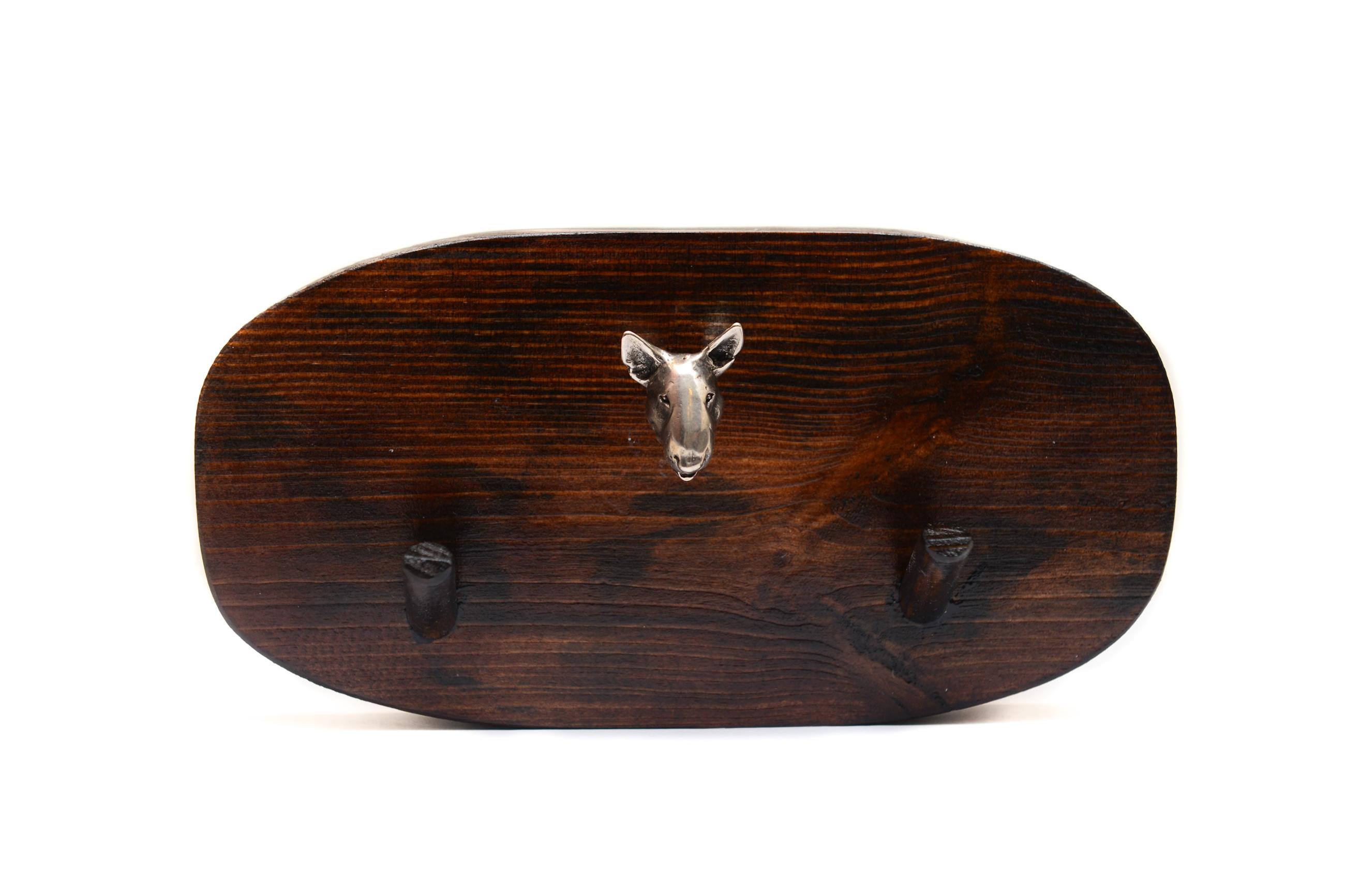 

Bull Terrier, Bully - accessory rack, dog medal rack, key hooks by Art-Dog коричневий