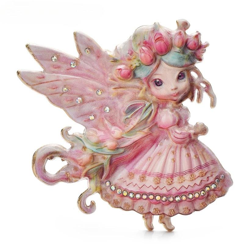 Butterfly Elf Badge Lovely Girl Brooch for Women s Clothes Backpack Brooch Pins Gifts фиолетовый