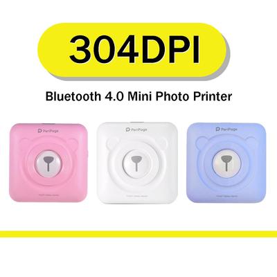 Mini imprimantă termică portabilă PeriPage 304DPI, fără fir, mașină de autocolante pentru etichete foto
