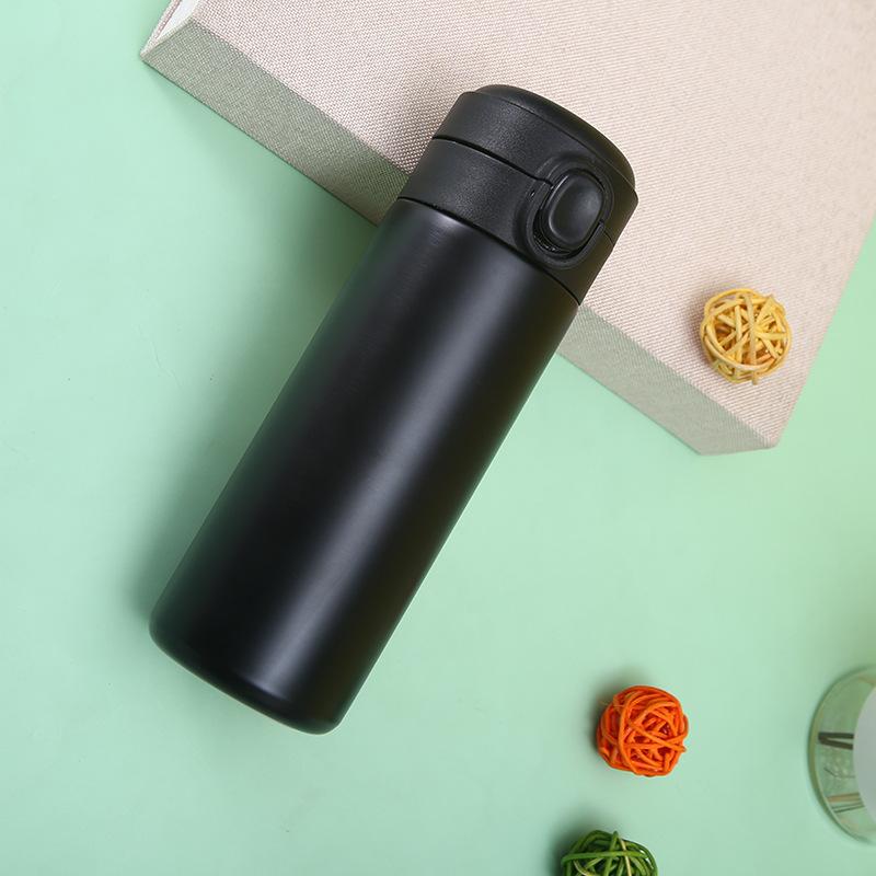 

Простая нержавеющая сталь защелкивающаяся крышка гороховая чашка портативный замок вакуумная изоляция чашка для воды 420ml