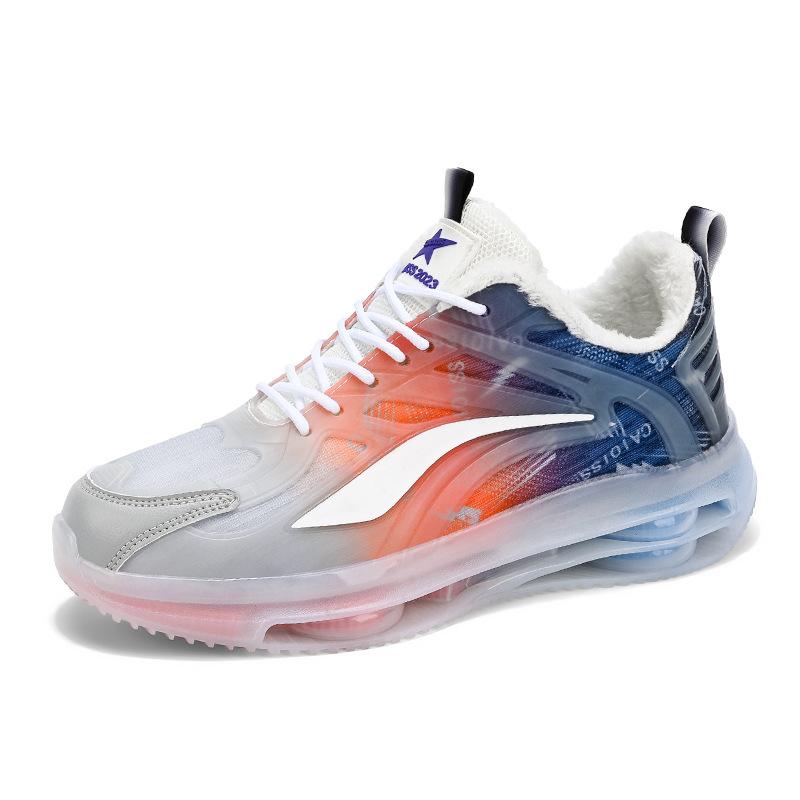 Men's Shoes Autumn and Winter Youth High-top Sports Dad Trendy Shoes Winter Velvet Thickened Warm Two Cotton Shoes Junior High School Students