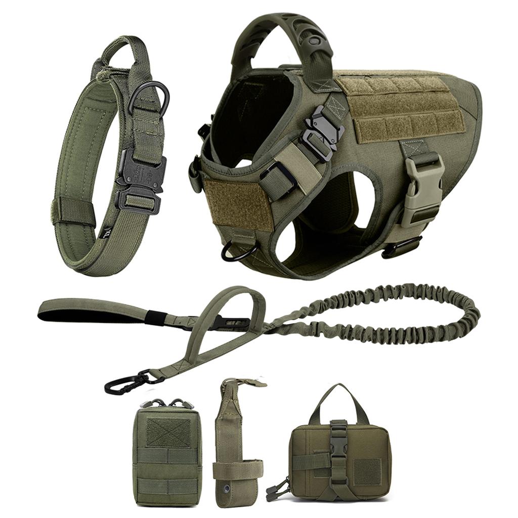 Set mit Geschirr und Leine für große Hunde, Haustier, Deutscher Schäferhund, Malinois, Trainingsweste, Hundegeschirr und Halsband für mittelgroße und große Hunde