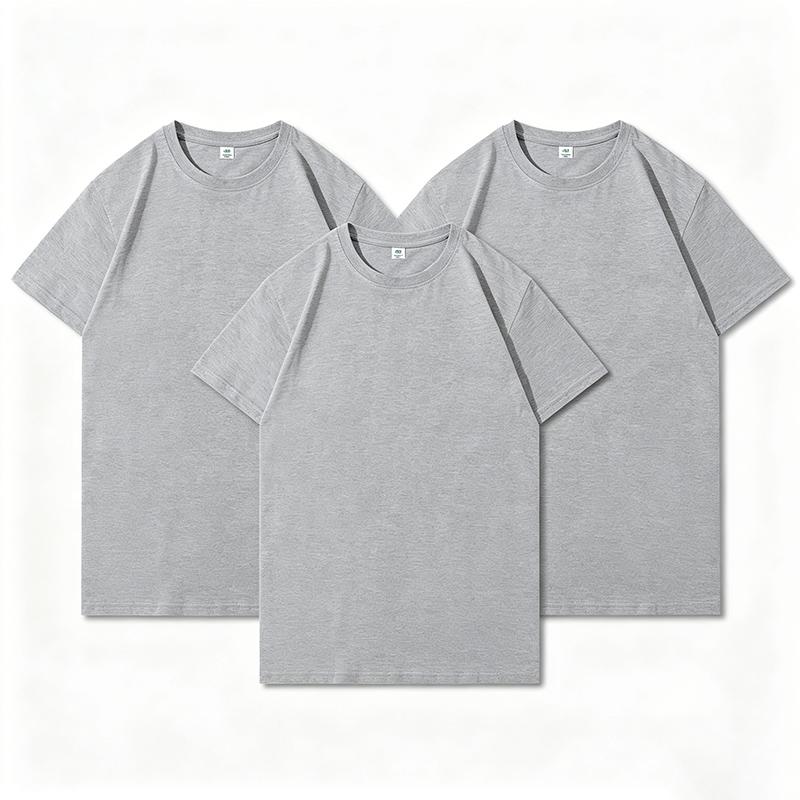 3PCS Summer Cotton T-shirt Men Women T-shirts Fashion Harajuku Short-sleeves Solid Color Tops